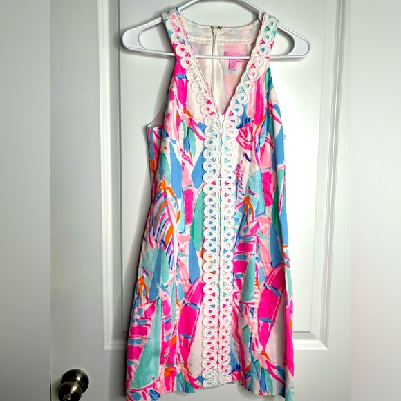 Lilly Pulitzer Lynn Out To Sea
Sailboat Print Lace Front Shift Dress Sz 4 - Picture 6 of 14